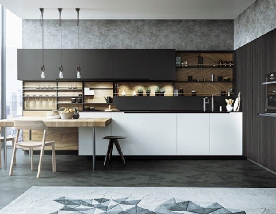 modern-black-kitchen-ideas-light-wood-furniture-white-carpet